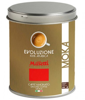Musetti Evoluzione 100% Arabica, кофе молотый в ж/б, 250гр.