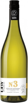 Вино белое сухое "Uby" №3 Colombard-Sauvignon, Cotes de Gascogne IGP, 2020 0.75L