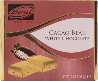 Белый шоколад Bind с кусочками какао-бобов 80г