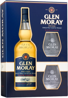 Виски  "Glen Moray" Elgin Classic, gift box with 2 glasses 0,7L